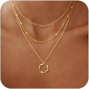 14K Gold Plated/Silver Layered Chain Necklace