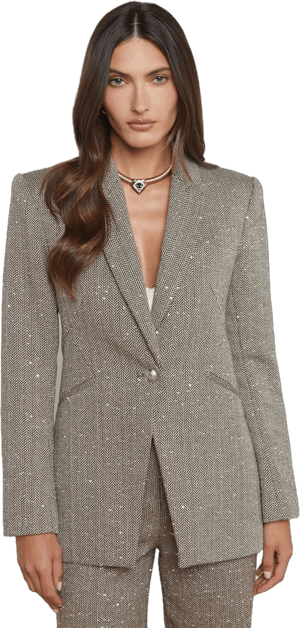 L'AGENCE Women's Sheila Structured Chevron Blazer