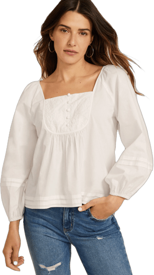 maurices Women's Embroidered Peasant Blouse