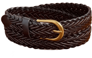 Beams Plus Braided Leather Mesh Belt in Brown 32