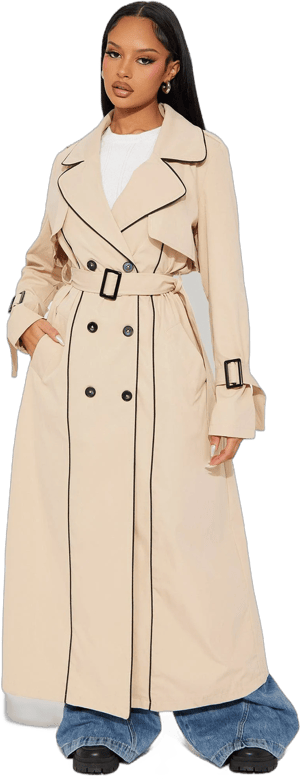 Fashion Nova Women's Always Classic Belted Trench Jacket