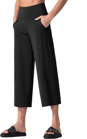 The Gym People Womens' Bootleg Yoga Capris Pants for Tummy Control High Waist Workout Flare Crop Pants with Pockets