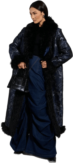 Akira Wild Card Brocade Trench Coat