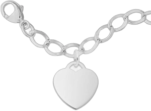 Sterling Silver Heart Charm Bracelet