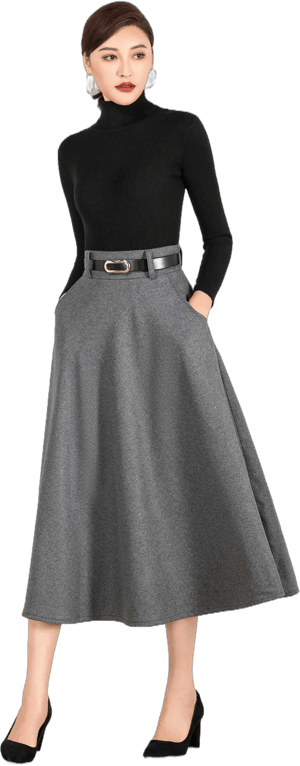 Women's Wool A-Line Skirt