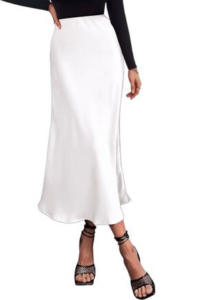 Women's Elegant Long Satin Skirt