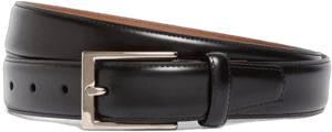 Brooks Brothers Men's Leather Dress Belt with Silver Buckle