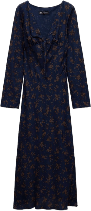 Zara Women's Floral Print Midi Dress