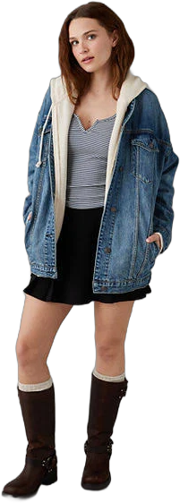 Ae Strigid Women's Oversized Boyfriend Denim Jacket