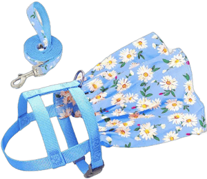 Floral Dog Skirt Cat Dress Leash Set