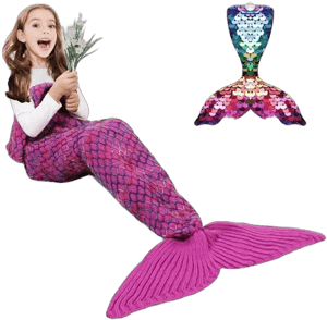 Amyhomie Mermaid Tail Blanket Crochet Mermaid Blanket Soft Sleeping