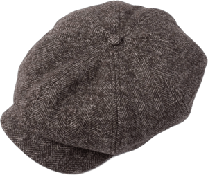 Vintage Herringbone Wool Newsboy Cap