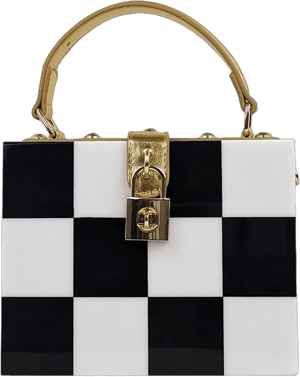 Acrylic Checkerboard Clutch Purse