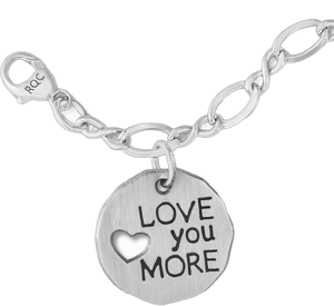 Sterling Silver Love You More Charm Bracelet