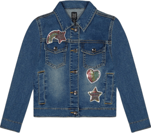 Deux Girl's par Deux Denim Jacket With Embroidery Patch