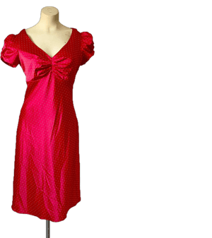 Betty Boop 1950 1960 Silky Polka Dot Sleeve Dress