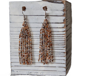 FlowofCuriosity Simple Trendy Boho Beaded Fringe Earrings