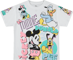 Disney Ladies Mickey Mouse Fashion Shirt Mickey Mouse Multi Print Tee