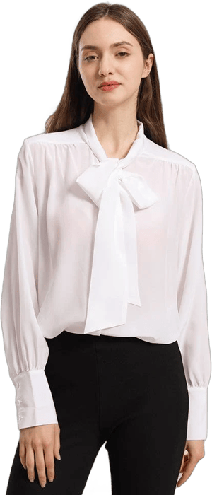 Daisysilk Silk Bow-Tie Neck Blouse