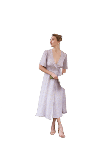 GAÂLA Paris Charlotte Floral Maxi Wrap Dress