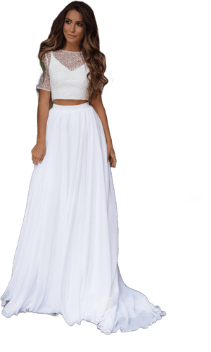 two piece wedding dress bridal separates