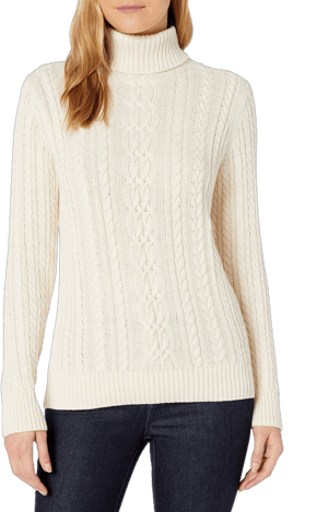 Amazon Essentials Women's Fisherman Cable Turtleneck Sweater