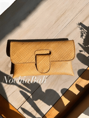 Woven Pandanus Clutch Casual Boho Purse Bali Straw Clutch