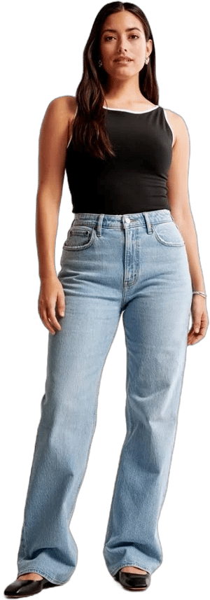 Abercrombie & Fitch Women's Curve Love High Rise 90s Relaxed Jean