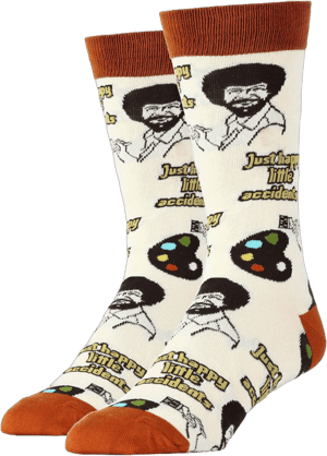 Men's Bob Ross Novelty Cotton Crew Socks