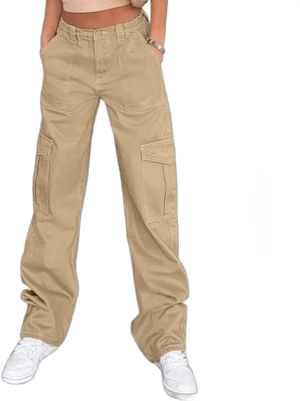 Women's Y2K High-Waisted Baggy Stretchy Cargo Pants