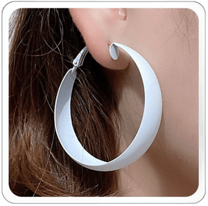 80s 90s Statement Wide Chunky Hoop Earrings