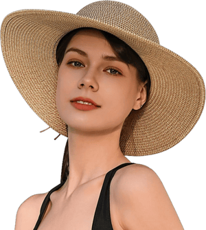 Women's Foldable Straw Sun Hat with UPF 50+ Protection