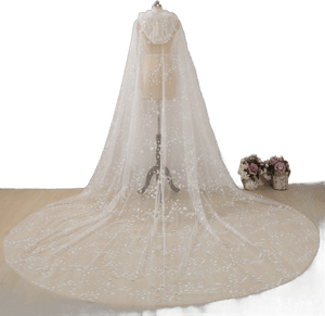 Sparkle Star Moon Silver Shimmer Bridal Cloak