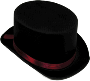 Satin Top Hat with Red Trim