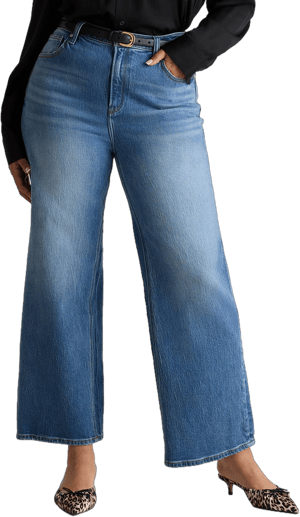 Quince Women's Comfort Stretch High Rise Relaxed Straight Organic Cotton Jeans