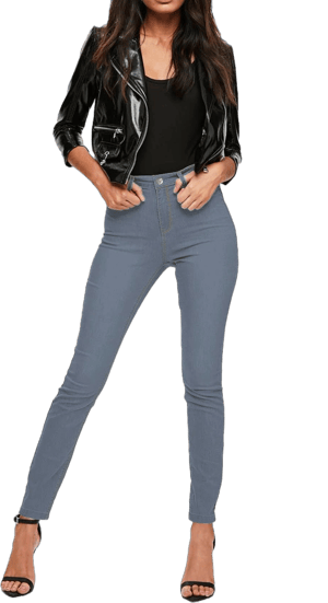 Hybrid & Company Womens Super Stretch Comfort High Waist High Rise Skinny Jeans