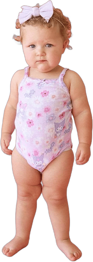 Posh Peanut Baby Kuromi & My Melody Garden Pointelle Bodysuit