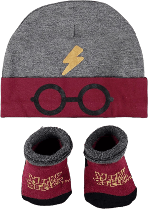 Happy Threads Harry Potter Baby Boys Cap and Bootie Set - Baby Gift Set with Hat and Socks for 0-12 Months (0-12Months)