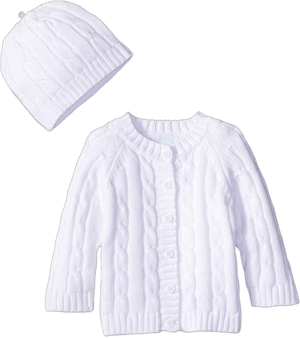 Baby Dove Girls Cable Knit Cardigan & Beanie Set