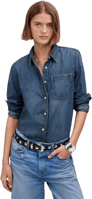 Madewell Women's Tuckable Denim Button-Up Shirt