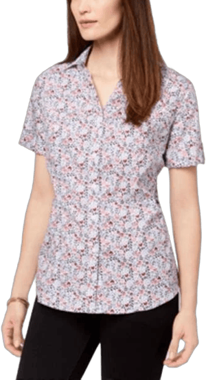 Karen Scott Printed Cotton Shirt