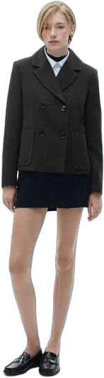 MANGO Women's Double-Breasted Wool Blazer