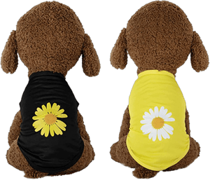 2 Pack Dog Shirt Medium for Dog Boy Girl Puppy Clothes Summer Shirt Cotton Soft Breathable Male Female Pet Outfits Cat Clothing Flowers Vest Funny Dog Cat Apparel Dachshund Yorkie French Bulldog