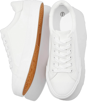 Women's and Girls' Lace-Up Canvas Tennis Shoes