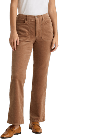 Quince Women's Organic Stretch Corduroy Flare Pants