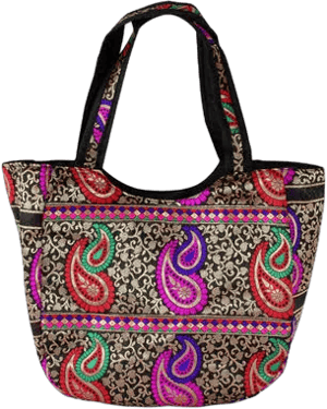 Indian Artisan Paisley Brocade Handbag