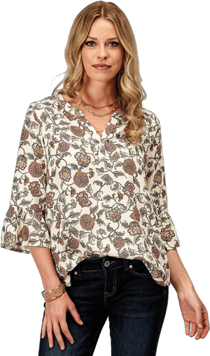 Roper Women's Vintage Floral Peasant Blouse