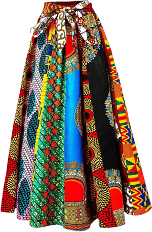 SHENBOLEN Women's African Print Ankara Skirt