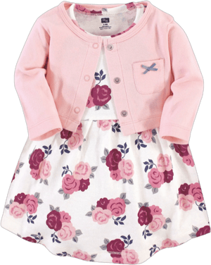 Hudson Baby Girls' Cotton Dress and Cardigan Set