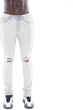 Cult of Individuality Men's High-Rise Super Skinny Distressed Jeans